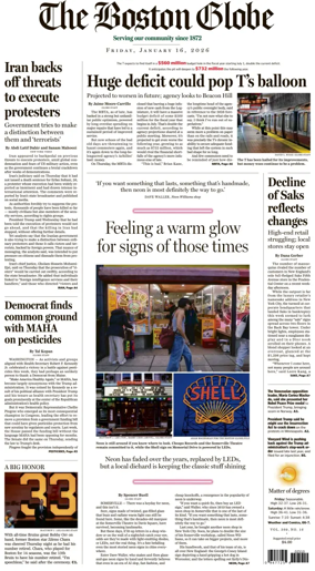 Cover of The Boston Globe