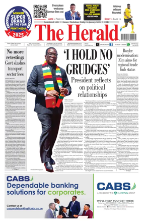 Cover of The Herald (Zimbabwe)