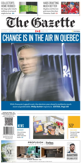 Cover of Montreal Gazette