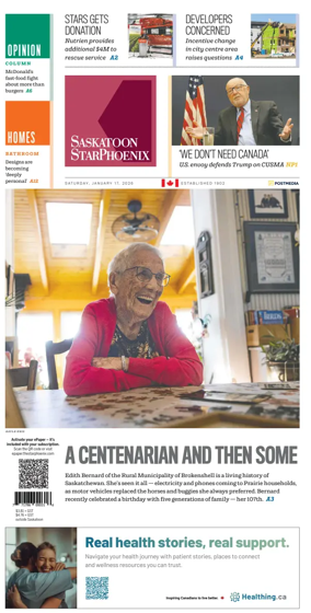 Cover of Saskatoon StarPhoenix
