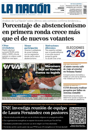 Cover of La Nacion (Costa Rica)