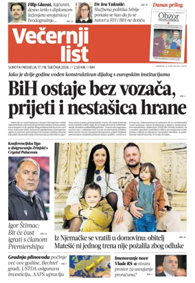 Cover of Vecernji list BiH