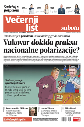 Cover of Vecernji list - Hrvatska