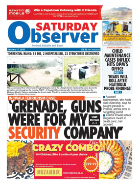 Cover of Saturday Observer (Eswatini)