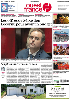 Cover of Ouest France (Les Sables-d'Olonne)