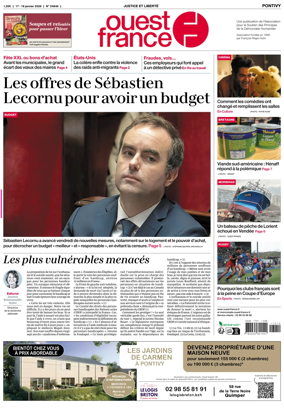 Cover of Ouest France (Pontivy)