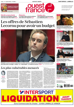 Cover of Ouest-France (Saint-Brieuc Lamballe)