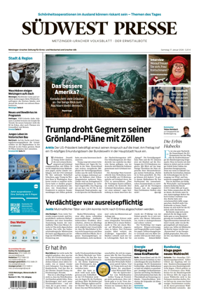 Cover of Sudwest Presse - Metzinger Uracher Volksblatt - Der Ermstalbote