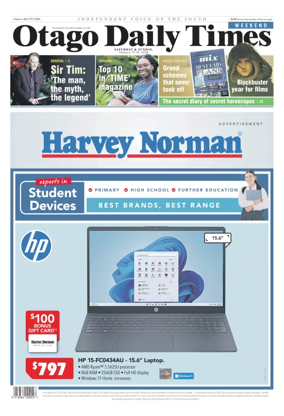 Cover of Otago Daily Times