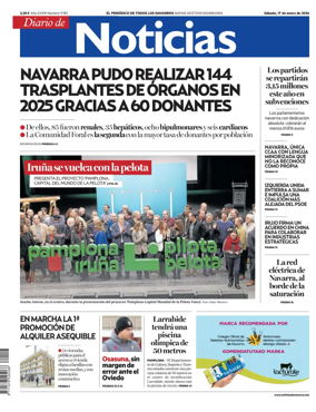 Cover of Diario de Noticias (Spain)