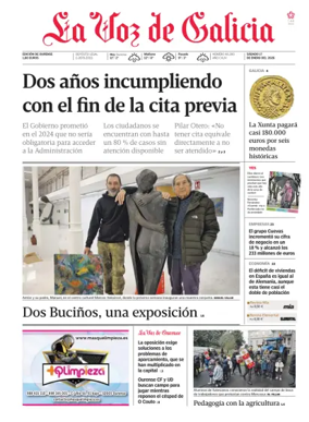 Cover of La Voz de Galicia (Ourense)