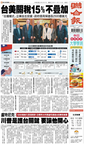 Cover of United Daily News (Taiwan)