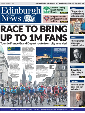 Cover of Edinburgh Evening News