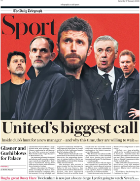 Cover of The Daily Telegraph - Sport Saturday