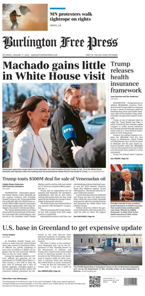 Cover of Burlington Free Press