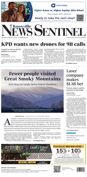 Cover of Knoxville News Sentinel