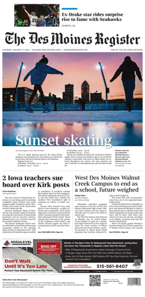 Cover of The Des Moines Register