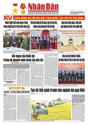 Cover of Nhan Dan newspaper