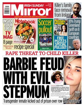 Cover of Irish Sunday Mirror