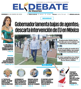 Cover of El Debate de Mazatlan