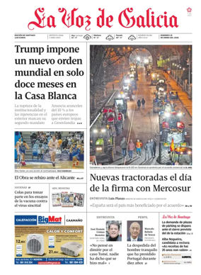 Cover of La Voz de Galicia (Santiago)