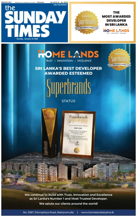 Cover of Sunday Times (Sri Lanka)