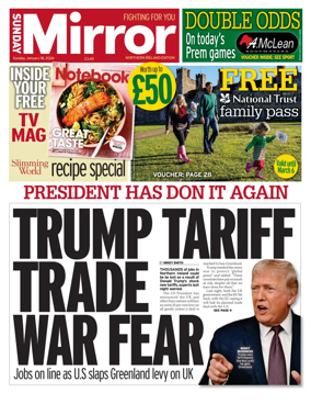 Cover of Sunday Mirror (Northern Ireland)