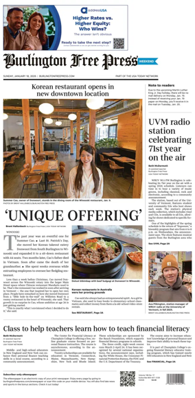 Cover of Burlington Free Press