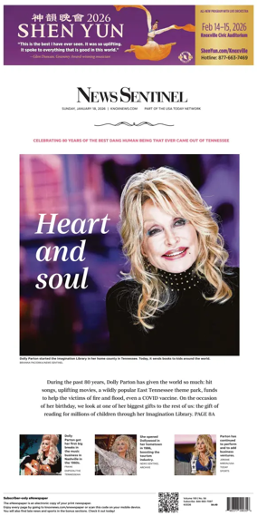 Cover of Knoxville News Sentinel