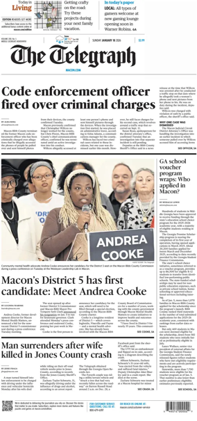 Cover of The Telegraph (Macon) (Sunday)