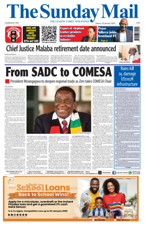 Cover of The Sunday Mail (Zimbabwe)