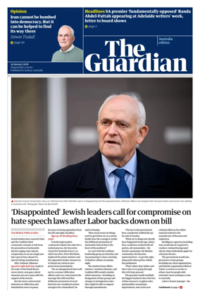 Cover of The Guardian Australia
