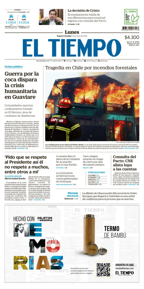Cover of El Tiempo (Bogota)