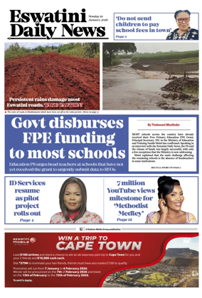 Cover of Eswatini Daily News