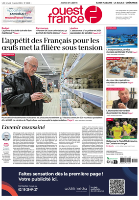 Cover of Ouest France (Saint-Nazaire La Baule Guerande)