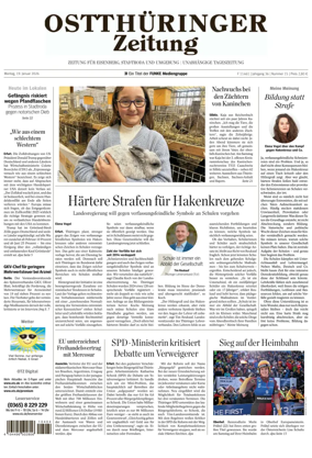 Cover of Ostthuringer Zeitung (Saale-Holzland-Kreis)