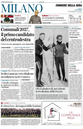 Cover of Corriere della Sera (Milano)