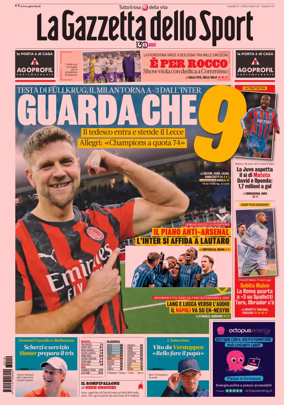 Cover of La Gazzetta dello Sport