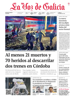 Cover of La Voz de Galicia (Ourense)