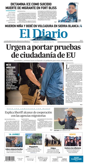 Cover of El Diario de El Paso