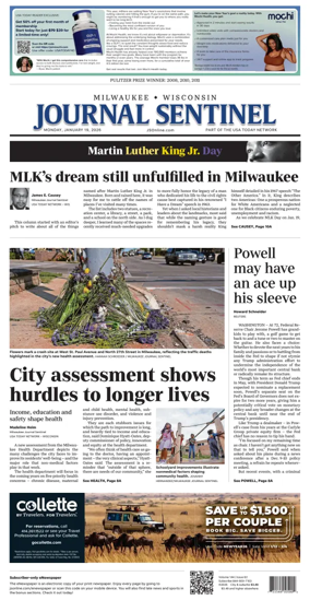 Cover of Milwaukee Journal Sentinel