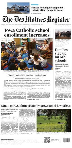 Cover of The Des Moines Register