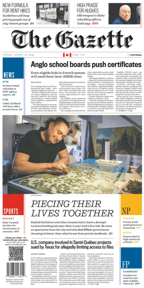 Cover of Montreal Gazette