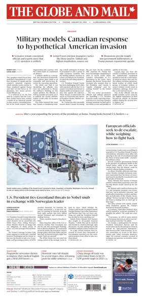 Cover of The Globe and Mail (BC Edition)