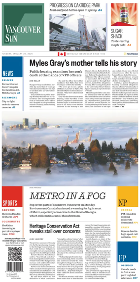 Cover of Vancouver Sun