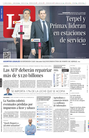 Cover of La Republica (Colombia)