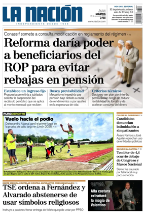 Cover of La Nacion (Costa Rica)