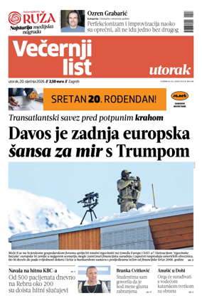 Cover of Vecernji list - Zagreb