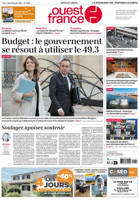 Cover of Ouest France (La Roche-sur-Yon - Fontenay-le-Comte)