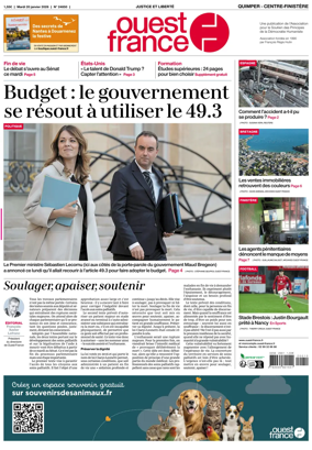 Cover of Ouest-France (Quimper Centre-Finistere)